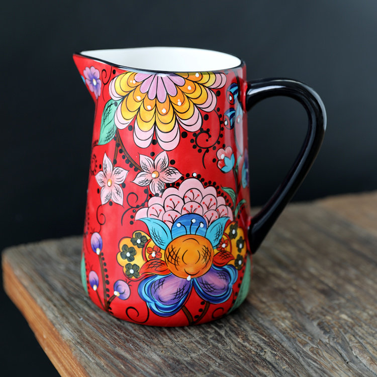 秘密花园陶瓷花瓶餐桌插鲜花瓶干花罐冷水壶凉开水客厅创意摆件