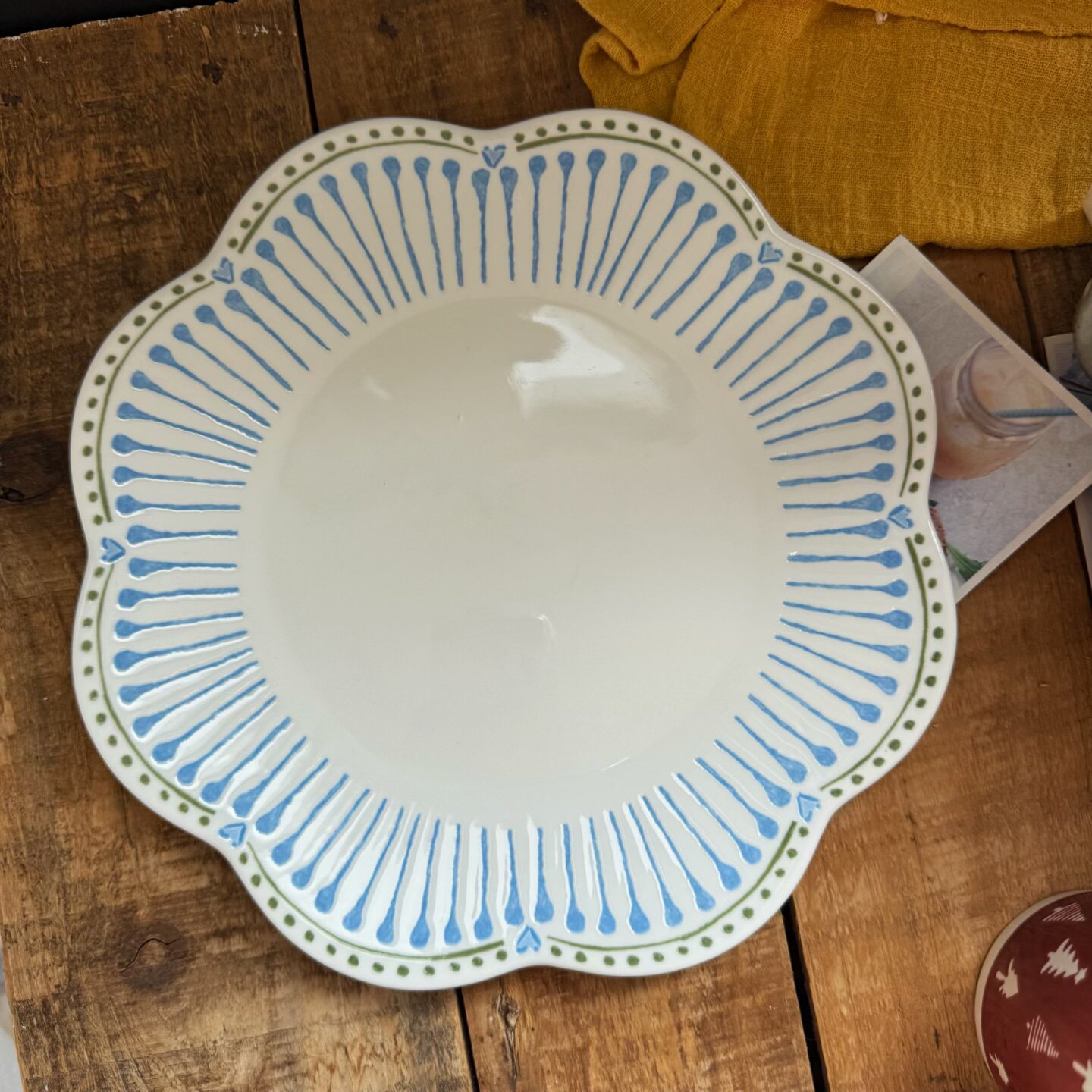 花边陶瓷盘 美式复古菜碟 经典西餐餐盘西式餐具家用创意牛排平盘,餐饮具,盘,淘宝优惠券,粉丝福利购,淘宝优惠卷