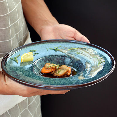 朗汀陶瓷西餐意面盘汤盘欧式创意草帽盘飞碟盘子家用特色西餐厅盘