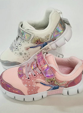 冰雪奇缘M20702冬季二棉加绒网面保暖女童运动鞋27-35码