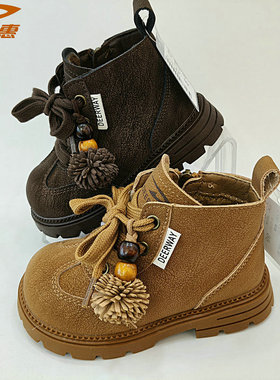 德尔惠儿童37280冬款二棉加绒保暖马丁靴23-27码宝宝靴子