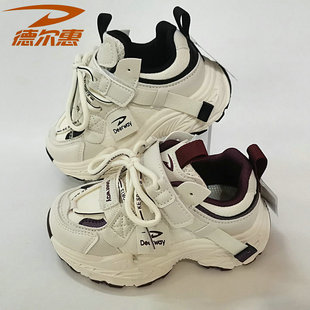 29码 德尔惠28125春秋款 小童27 运动鞋 皮面休闲老爹鞋