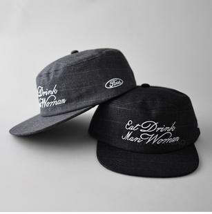 格子字母刺绣平顶平檐帽男女同款 简约遮阳鸭舌帽子潮 休闲百搭时尚