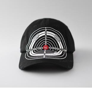 美式靶心破洞棒球帽男女同款时尚个性休闲百搭显脸小鸭舌帽潮