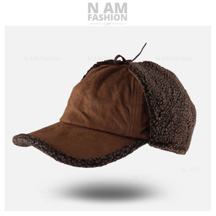 冬季加绒护耳鸭舌帽男女款户外百搭保暖雷锋帽骑车滑雪飞行员帽子