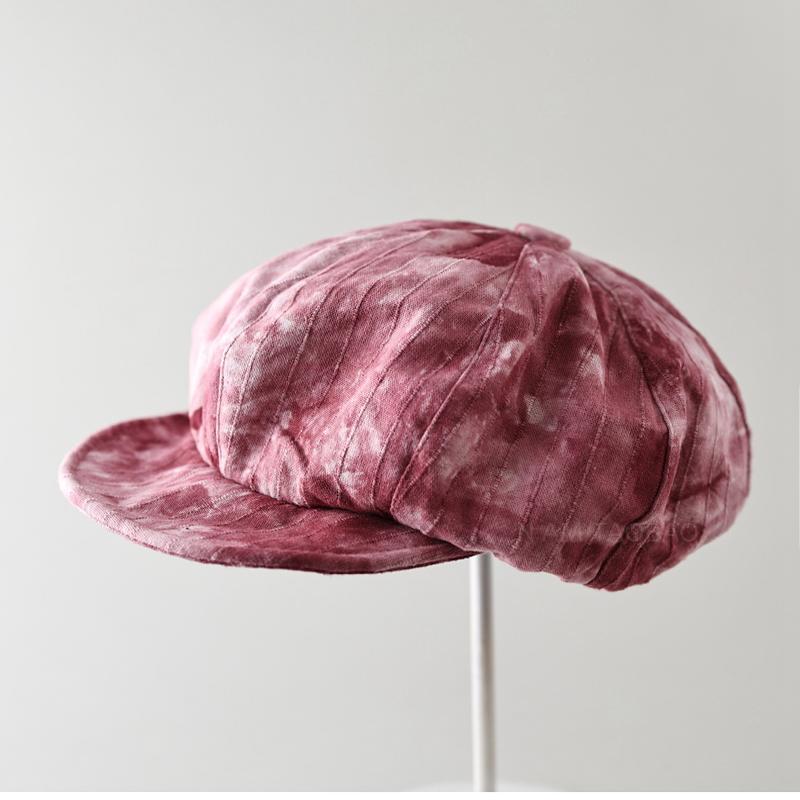 扎染印花不规则画家帽