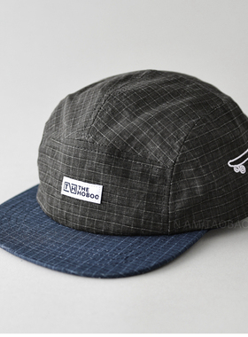 春季新款复古格纹拼色平檐棒球帽男女同款休闲百搭遮阳鸭舌帽子潮