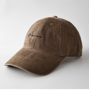 简约连笔小字母刺绣皮带扣软顶棒球帽男女情侣款 休闲百搭遮阳 时尚