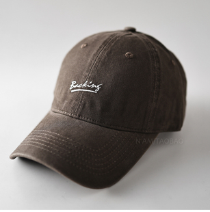 百搭鸭舌帽 简约休闲时尚 韩版 软顶撞色字母纯色棒球帽男女情侣款