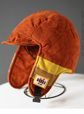 青年男女撞色拼接雷锋帽男冬季防寒加绒保暖帽子户外骑车护耳东北