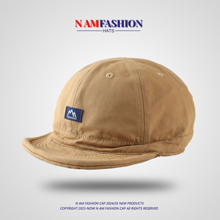 软沿鸭舌帽女日系阿美咔叽工装 时尚 帽复古短沿 短檐帽男款 软顶美式