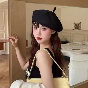 2025春季薄款贝雷帽女网红韩版百搭八角帽时尚画家帽大头围显脸小