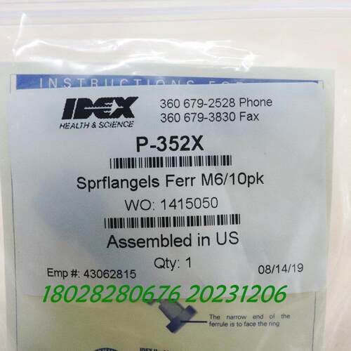 议价A025IDEX P-352X SPRFLANGELS FERR M6/10PK 螺钉