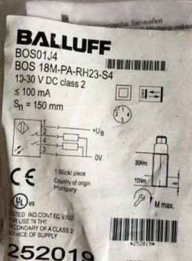 议价BALLUFF巴鲁夫传器BOS01J4 BOS 18M-PA-RH23-S4接近开关