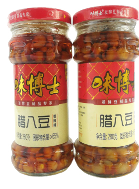 湖南特产味博士香辣腊八豆传统发酵香辣型 280克一份两瓶 包邮