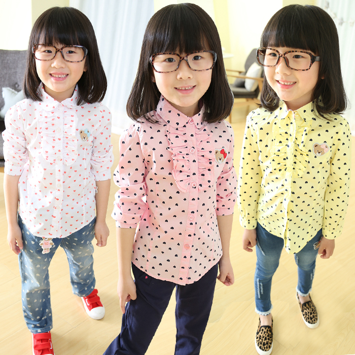 Chemise fille XINDI BEAR à manche longue - Ref 2086117 Image 1