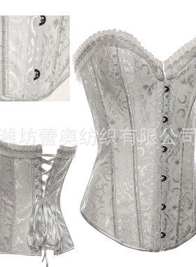 外贸跨境亚马逊黑白色钢骨束身衣朋克哥特塑身衣现货新娘装拍