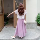 新品浪漫紫色印花新中式套装2C010-2539-P155-K228，女装套装/套裙，2C010