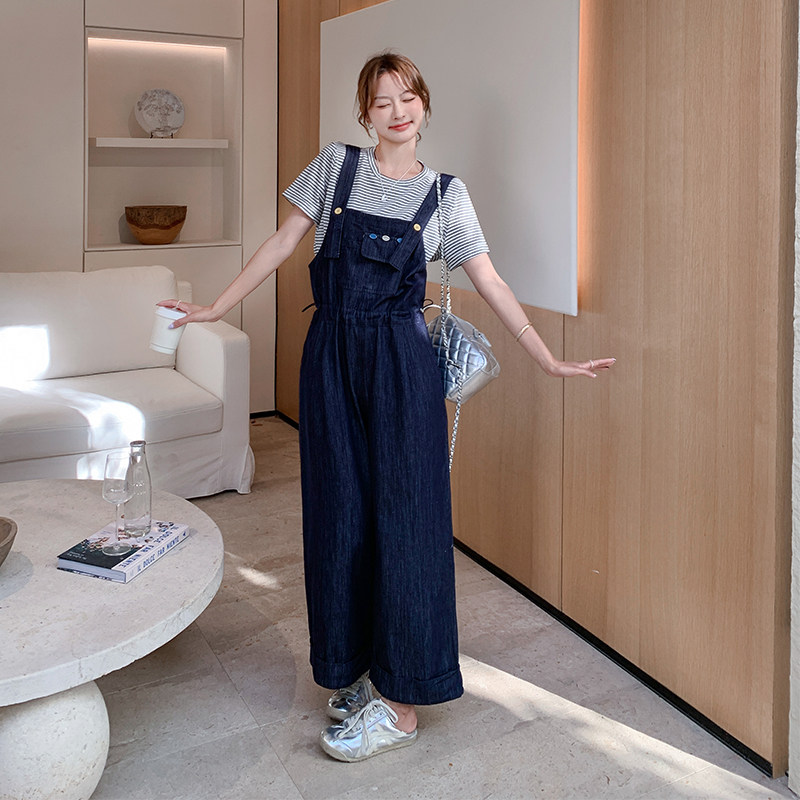 大货新款条纹T+背带裤两件套2C010-2519-P135-K188,女装连体裤,2C010