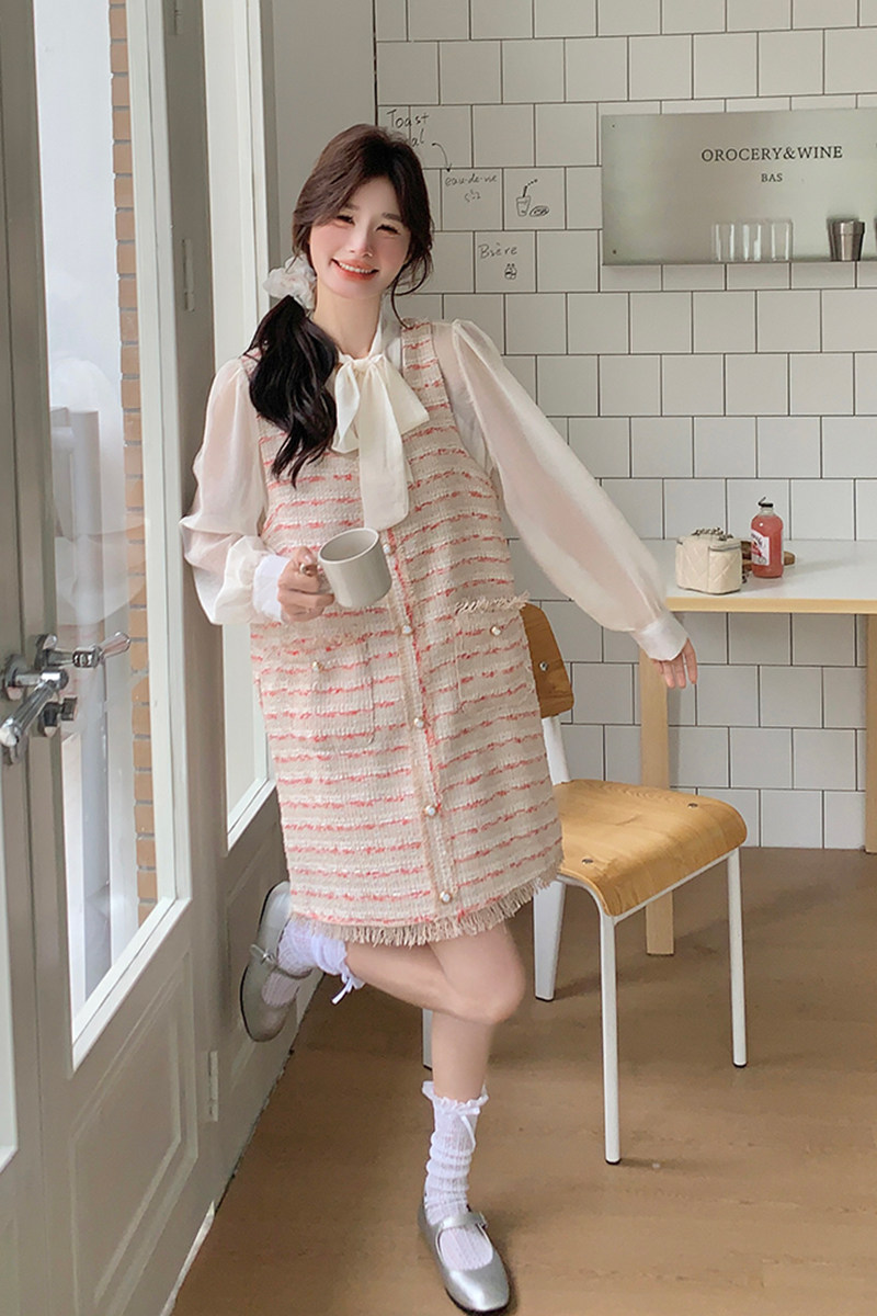 新款小香风裙+衬衫两件套装C010-2502-P155-K228,女装套装/套裙,2C010