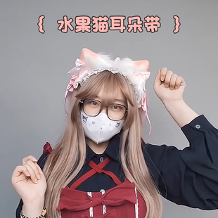可爱美少女发饰lolita漫展多用对夹蝴蝶结头饰猫耳朵发夹猫耳发带