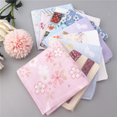 印花手帕日式 合和风全棉老式 手绢随身方巾 樱花女士纯棉薄款 包邮