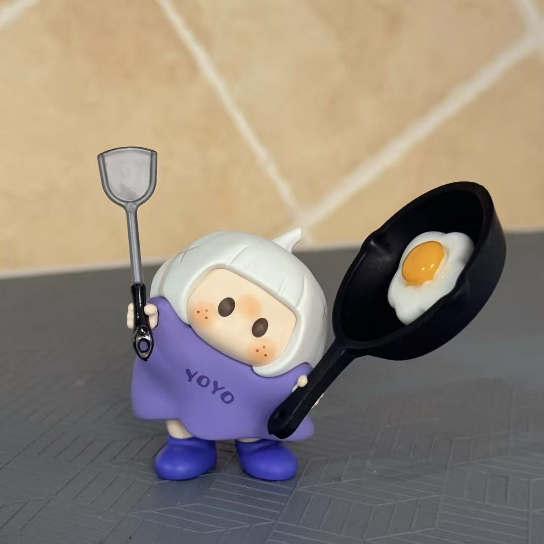 yoyo酱左右手厨房做家务配件煎蛋平底锅适配件潮玩周边微缩玩具