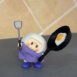yoyo酱左右手厨房做家务配件煎蛋平底锅适配件潮玩周边微缩玩具