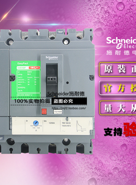 施耐德LV516343塑壳断路器CVS160F TM160D 4P 160A 36KA 4极空开