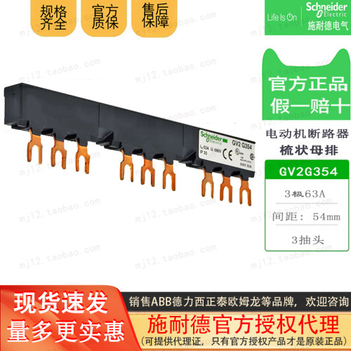 施耐德电动机断路器3极63A母排3抽头间距54mm  GV2G354 GV2-G354