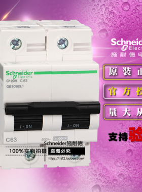 全新原装正品施耐德A9N19801小型断路器C120H 2P C63A 空气开关