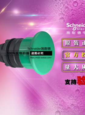 原装正品施耐德ZB5AC3C ZB5-AC3C 自复位22mmΦ40绿色蘑菇头按钮