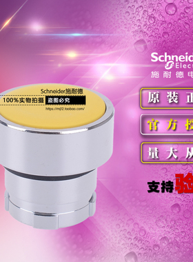 原装施耐德黄色平头按钮头开关ZB2BA5C 非发光式平钮头部直径22mm