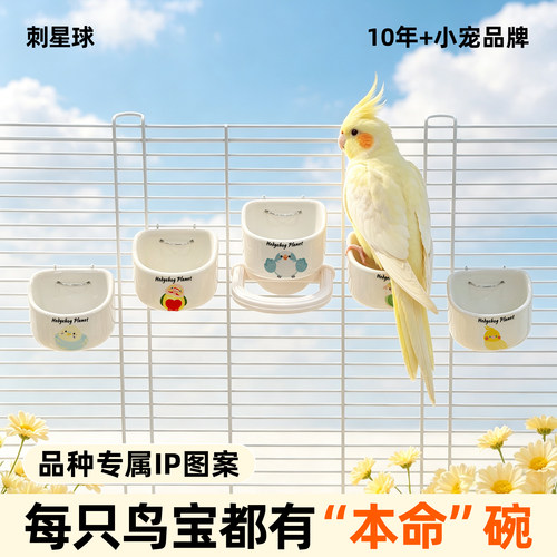 可爱鹦鹉系列玄凤牡丹陶瓷挂碗