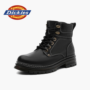 Dickies马丁靴女款冬季靴子2026新款女鞋黑色短靴女士英伦工装靴