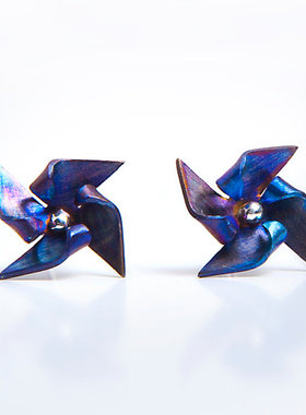 清仓现货 微风看见 希腊设计师Panagiotis纸风车 耳钉