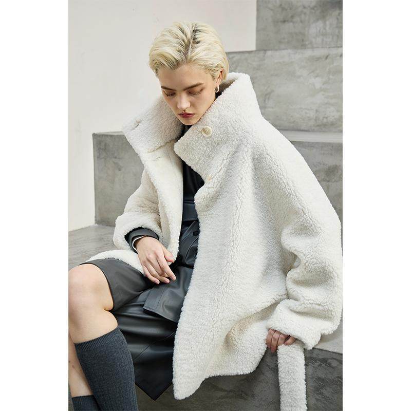MeeLeeMeeLab原创绅士优雅立领仿羊羔绒环保皮草系带宽松短外套,女装/女士精品,短外套,淘宝优惠券,粉丝福利购,淘宝优惠卷