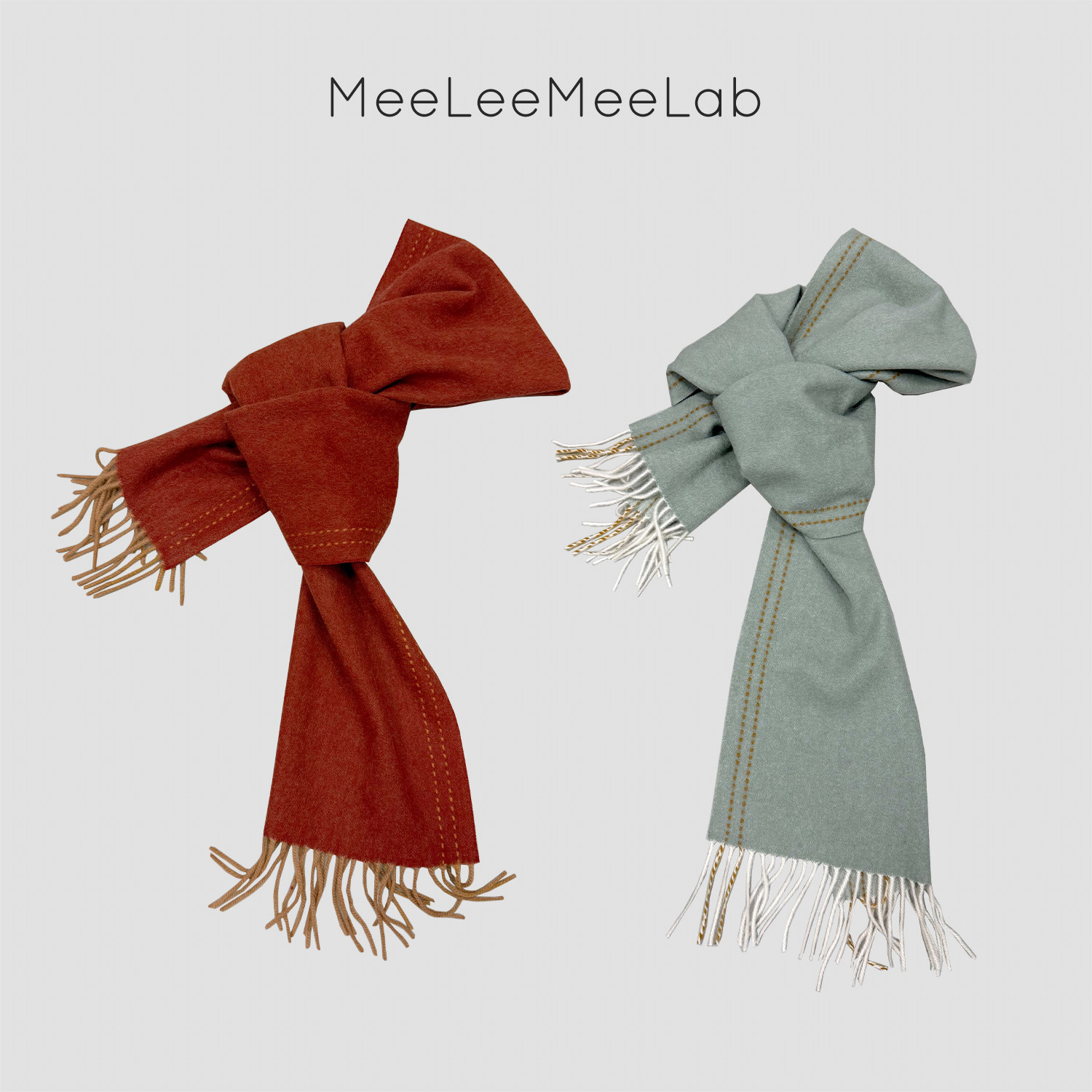 MeeLeeMeeLab 【新年限定】赤心向暖·青云直上 羊绒流苏围巾