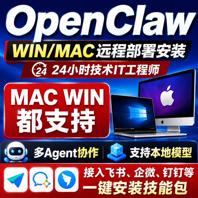 openclaw远程代安装搭建配置api教程指导本地部署小龙虾ai定制作