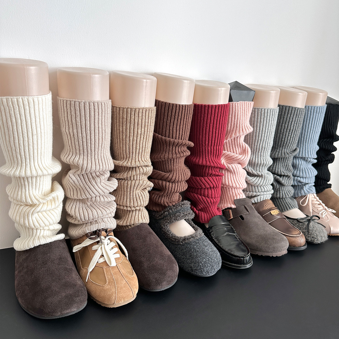 羊毛袜套配鲨鱼裤的袜子叠穿袜套女春秋冬竖纹显瘦针织堆堆小腿套,女士内衣/男士内衣/家居服,长筒袜,淘宝优惠券,粉丝福利购,淘宝优惠卷