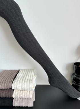 黑色链条外穿连裤袜女保暖秋冬甜美显瘦立体麻花miu系坑条打底裤