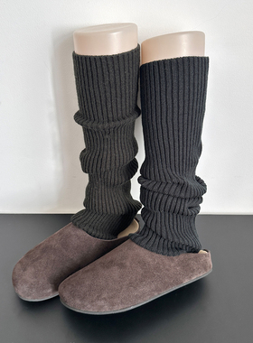 黑色jk小腿袜子长筒灰色袜套子护膝袜y2k辣妹羊毛袜套女秋冬季款