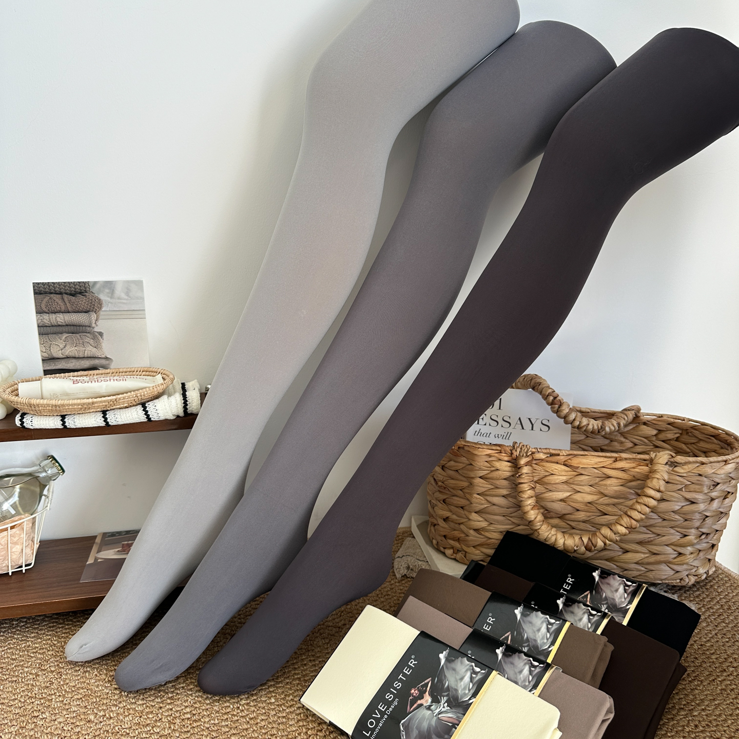 miu系灰色连裤袜春秋薄款120D高弹哑光打底裤微压格雷系显瘦丝袜