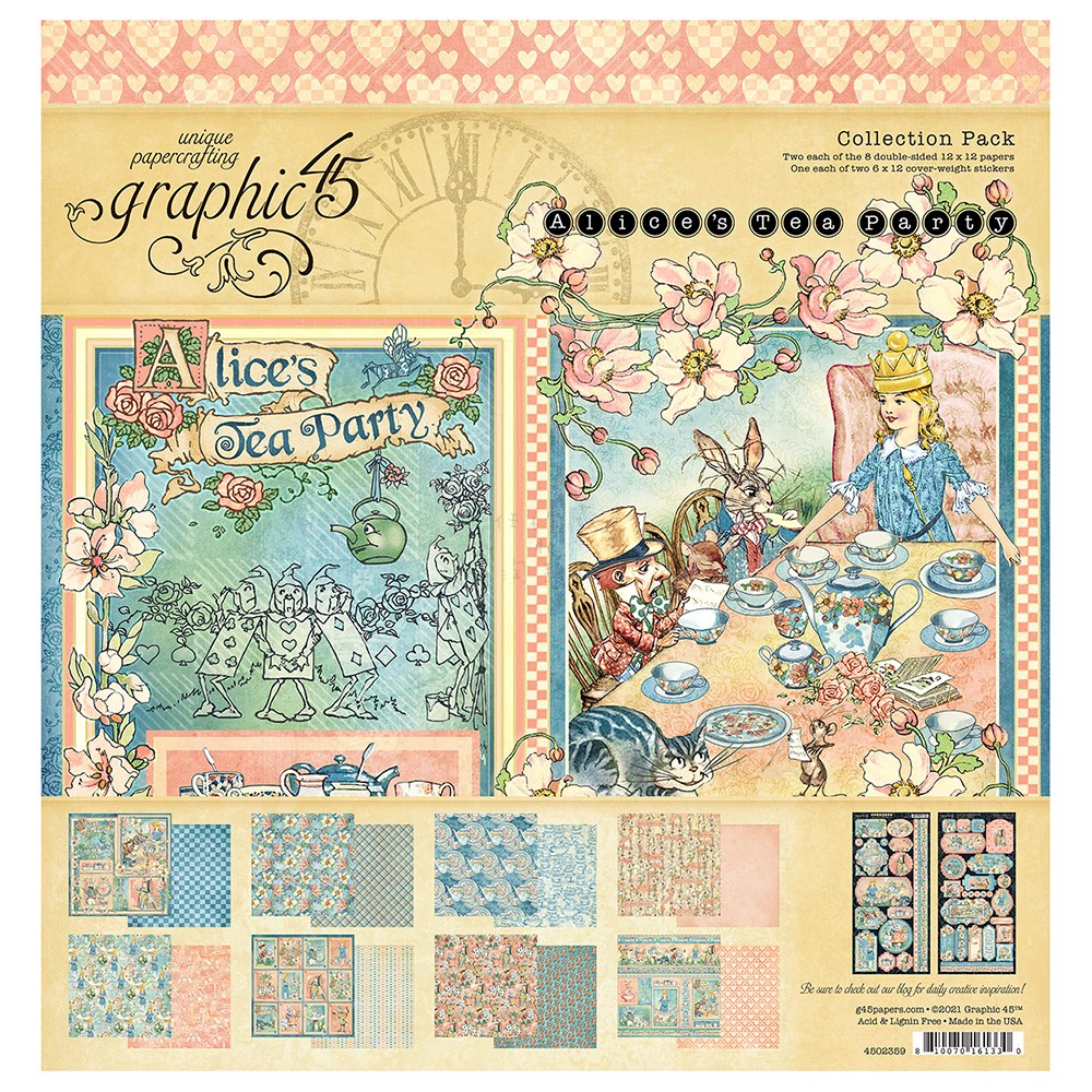 graphic 45爱丽丝的下午茶 童话疯帽子进口纸本alices tea party