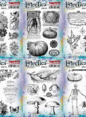 Paper Artsy复古植物图鉴南瓜万圣橡胶泡棉印章Scrapcosy之一