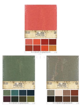 Tim Holtz新款牛皮纸纸本卡纸背景纸本 金属色常用色Kraft Stack