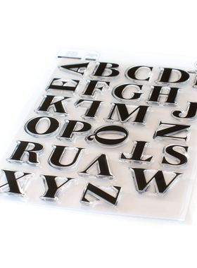 Pink Fresh石楠英文字体字母进口透明硅胶印章Heather Lowercase