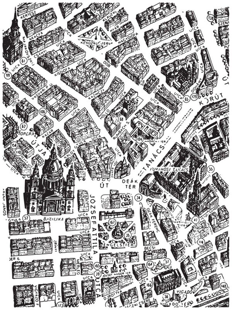 Prima布达佩斯地图复古透明迷你印章  纹理Finnabair