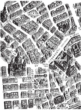 Prima布达佩斯地图复古透明迷你印章  纹理Finnabair Budapest