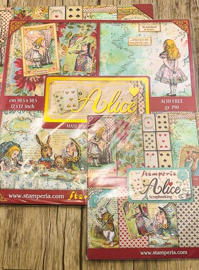 Stamperia爱丽丝梦游仙境 经典进口纸本贴纸Alice in Wonderland